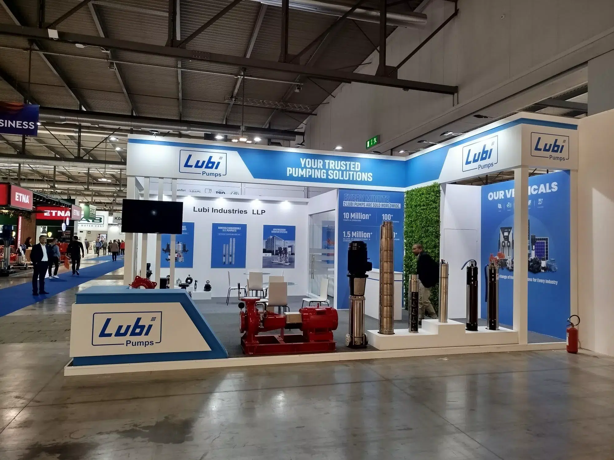 Lubi Pumps Messestand Design MCE Milano 2026 - Aktif Fuar Messebau